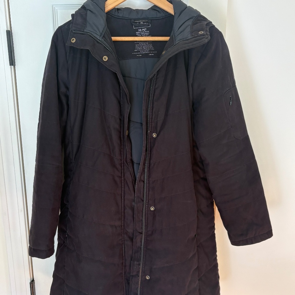 LL Bean Microsuede Winter Coat
